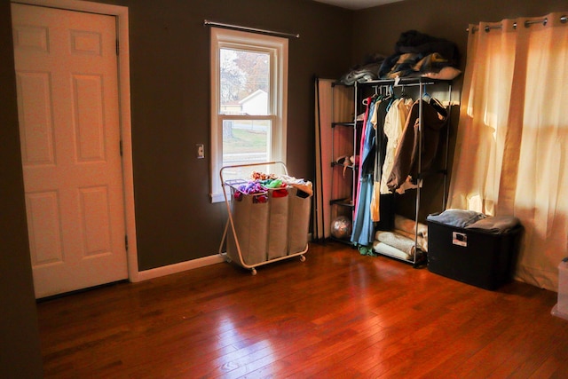 mudroom with dark wood-type flooring