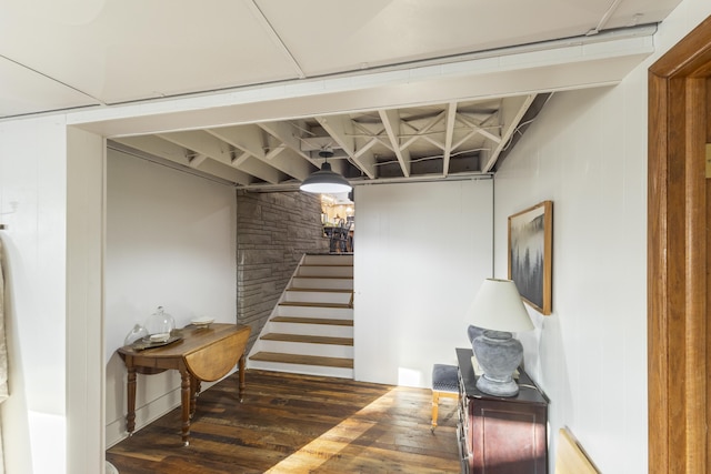 interior space featuring dark hardwood / wood-style floors