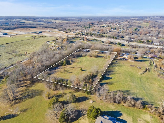 drone / aerial view featuring a rural view