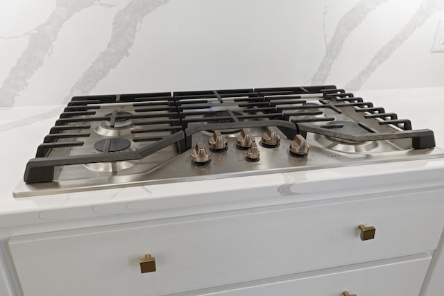 details with stainless steel gas stovetop