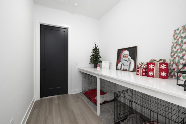 office featuring hardwood / wood-style flooring