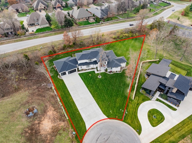 birds eye view of property