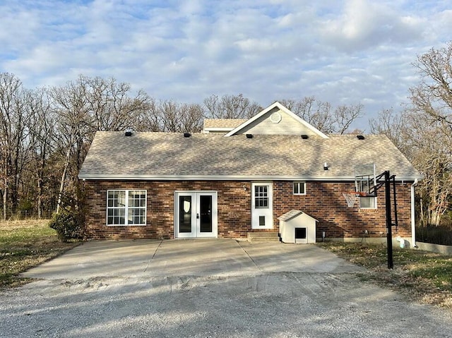 view of front of house with french doors