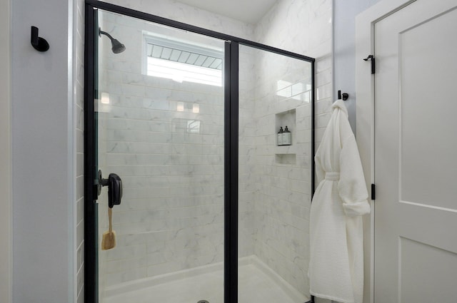 bathroom featuring walk in shower