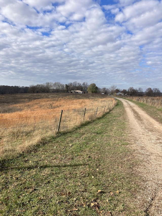 view of street with a rural view