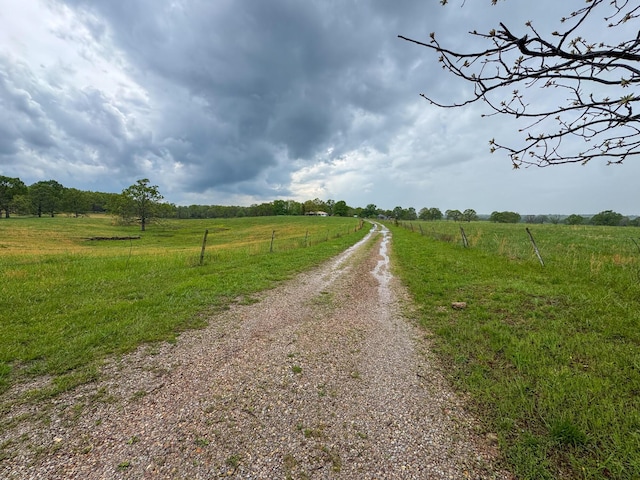 view of street with a rural view