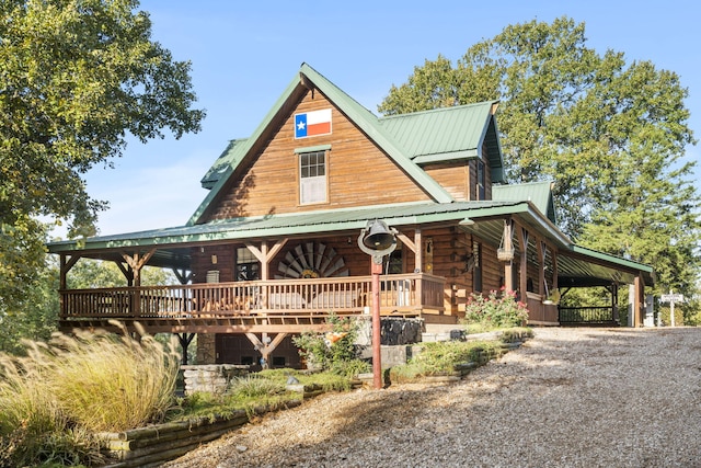 view of log-style house