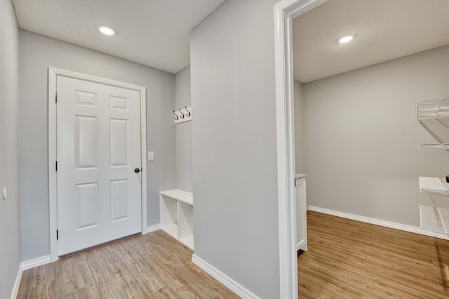 interior space with light hardwood / wood-style flooring