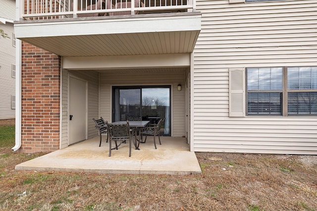 view of patio / terrace featuring a balcony