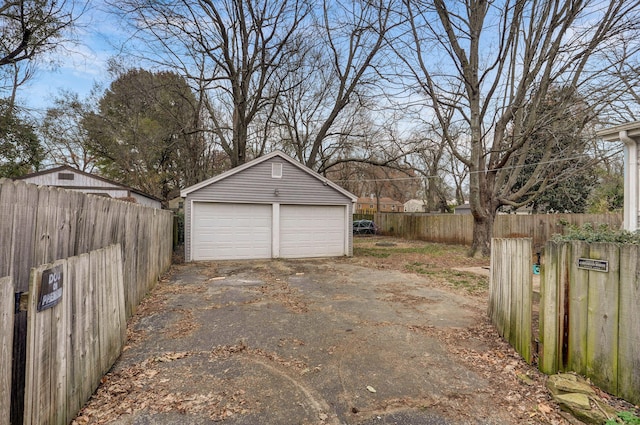 view of garage