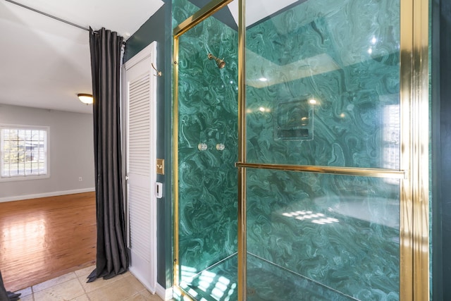 bathroom featuring hardwood / wood-style floors