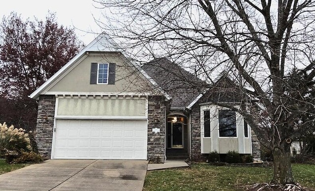 view of front of house with a garage