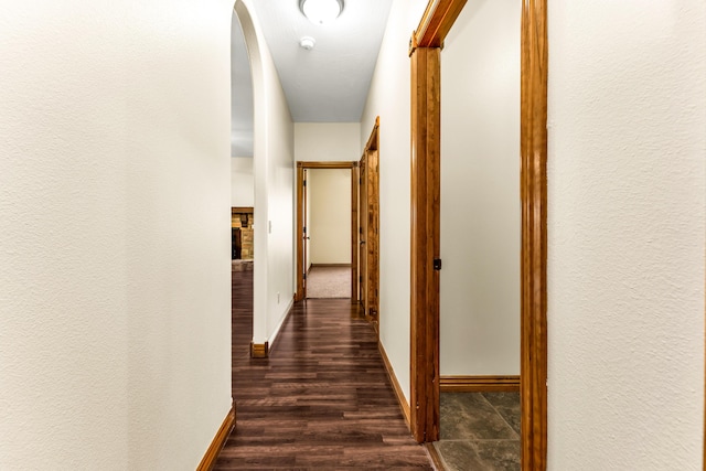 hall featuring dark hardwood / wood-style flooring