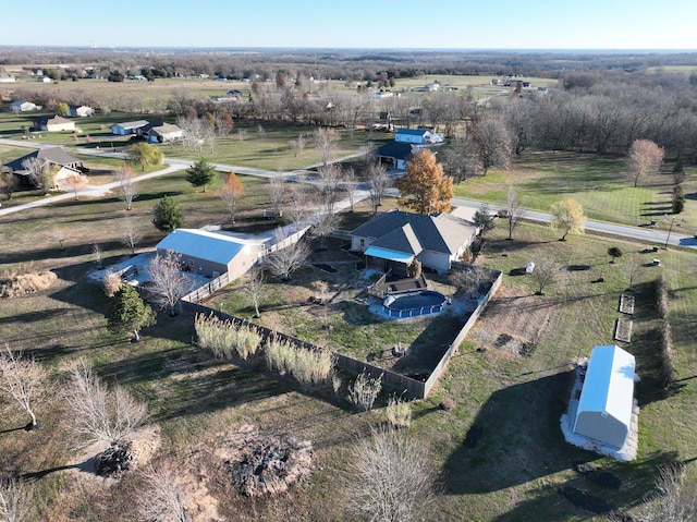 aerial view with a rural view