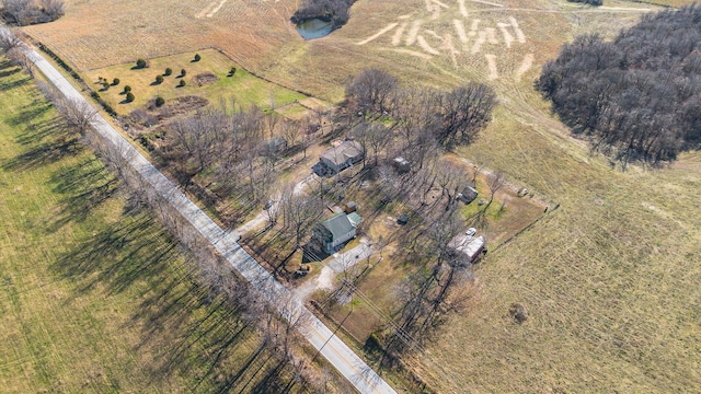 bird's eye view with a rural view