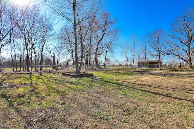 view of yard with a rural view