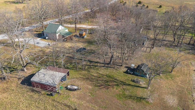 drone / aerial view with a rural view