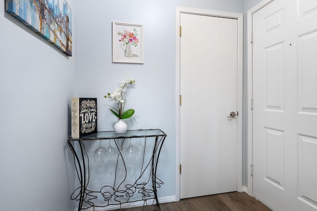 526 Notch Ln Unit 10, Branson West, MO 65737 - hall featuring dark wood-style floors and baseboards
