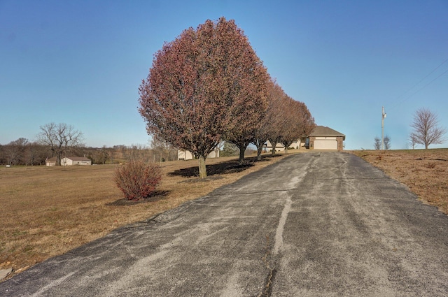 view of street featuring a rural view