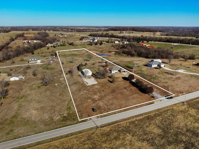 drone / aerial view with a rural view