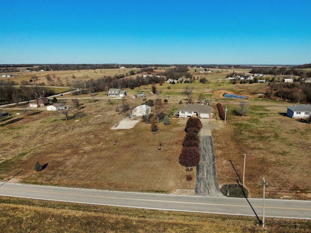 aerial view with a rural view