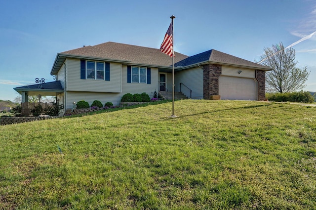 10071 W Farm Road 48, Walnut Grove, MO 65770 - single story home with a garage, a front lawn, and brick siding