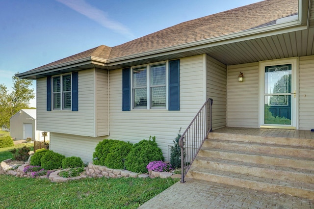 10071 W Farm Road 48, Walnut Grove, MO 65770 - doorway to property featuring roof with shingles
