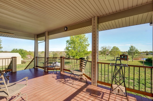 10071 W Farm Road 48, Walnut Grove, MO 65770 - wooden deck with a yard