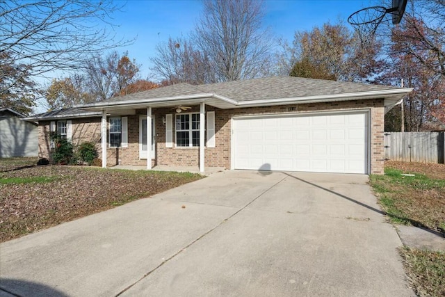 ranch-style home featuring a garage