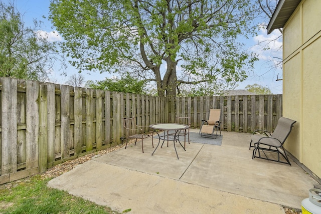view of patio with a fenced backyard