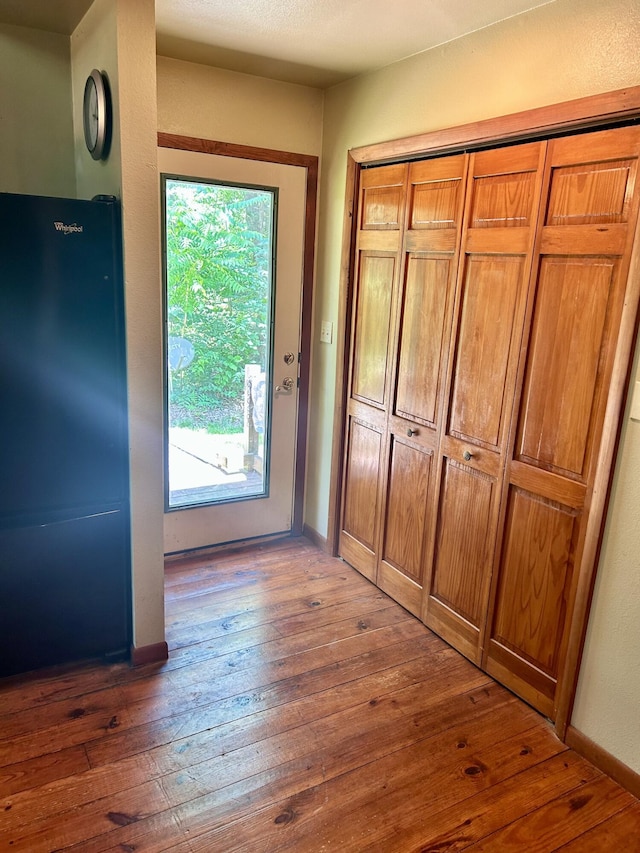 entryway with dark wood-type flooring