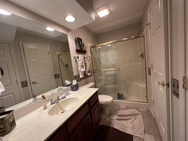 200 Glory Rd Unit C8, Branson, MO 65616 - full bathroom with a shower stall, vanity, and recessed lighting