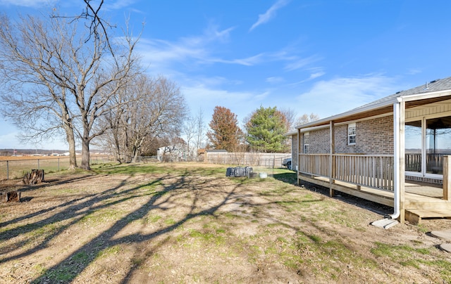 view of yard featuring a deck