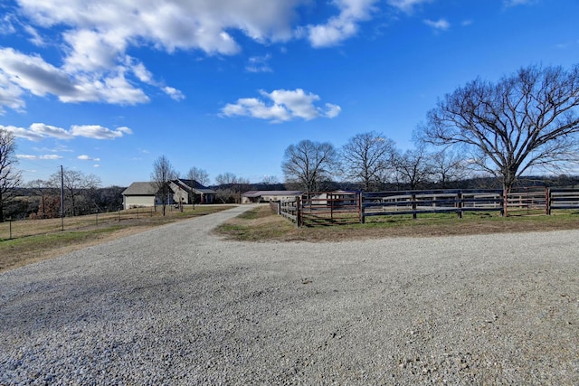 view of street featuring a rural view