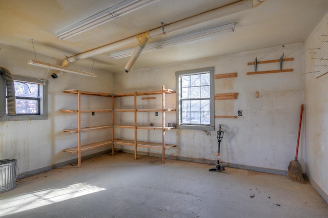 basement with plenty of natural light