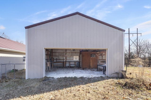 view of garage