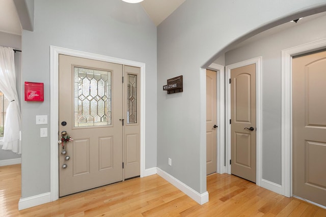 foyer entrance featuring light hardwood / wood-style flooring