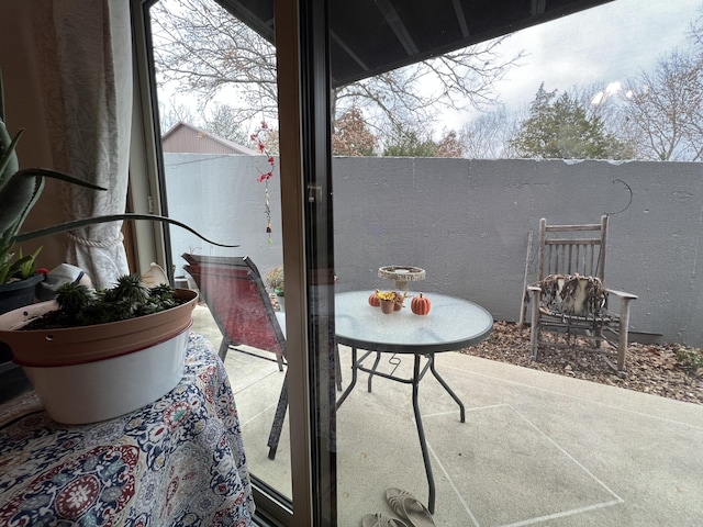 balcony featuring a patio area