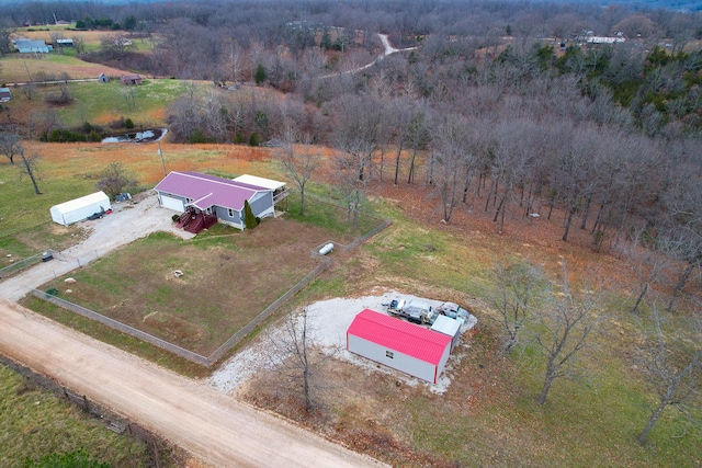 drone / aerial view with a rural view