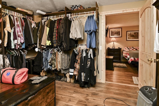 spacious closet featuring hardwood / wood-style floors