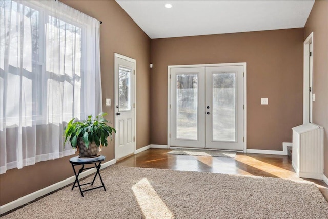 entryway featuring french doors