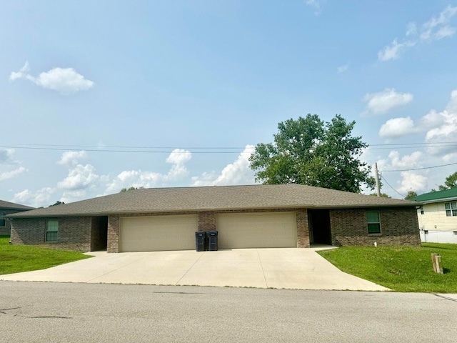 single story home with a garage