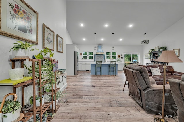 8532 County Road 6890, West Plains, MO 65775 - living room with light hardwood / wood-style flooring and vaulted ceiling