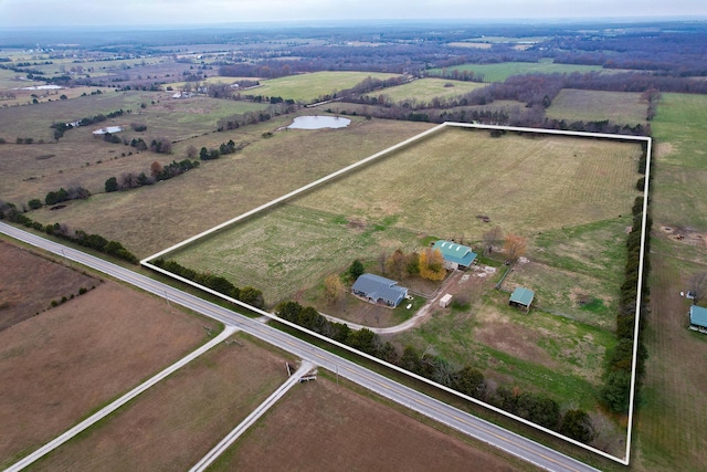 bird's eye view featuring a rural view