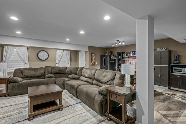 living room featuring light hardwood / wood-style floors