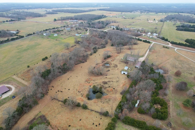 drone / aerial view with a rural view