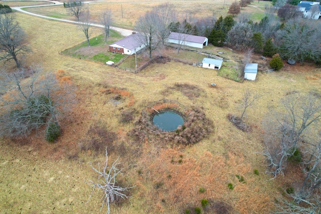 drone / aerial view with a rural view