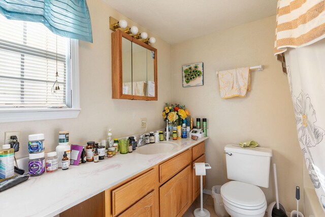 bathroom with vanity and toilet