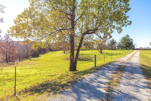 view of street featuring a rural view