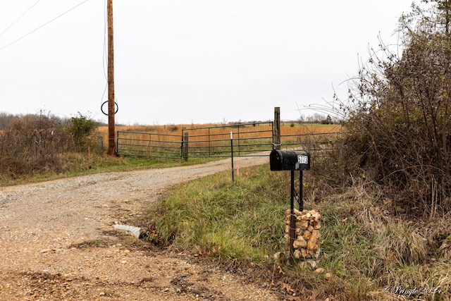 view of street featuring a rural view